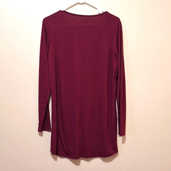 Maurices Happy Holla Days Burgundy Long Sleeve Tunic - Picture 6 of 6